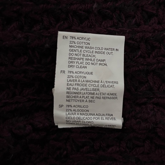 RD Style Montoya Open Cardigan Deep Purple Size Medium - Picture 6 of 7